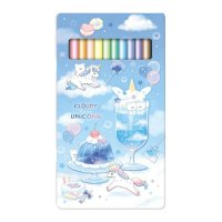 KAMIO JAPAN CLOUDY UNICORN 086579 색연필 학교 문구 컬렉션 색연필 케이스 유니콘 클라우드
