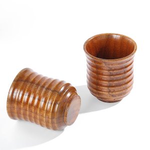 Simple retro Japanese wooden Mug environmentally friendly reverse edge nine line grain cup home Tabl