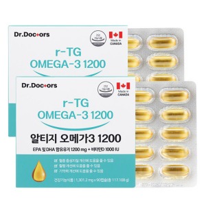 <b>닥터닥터스</b> rTG 알티지오메가3 <b>비타민D3</b> EPA DHA 1200mg 180캡슐