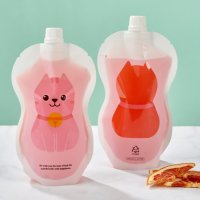 오누이상회 띵파우치 일회용 음료팩 주스보관 스파우트 파우치 고양이 300ml 50매