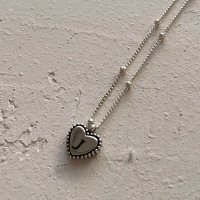 브룸 각인비 925silver heart ball chain necklace