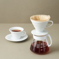 하리오 V60 도자기 핸드드립세트 02 화이트 XVDD-3012W