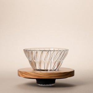 하리오 V60 글라스 드리퍼 올리브 우드 01 VDG-01-OV