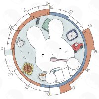 오리지널-24 시간 솜사탕 토끼 시간 케이크 노트 계획 인감 스탬프  크로노덱스 인감