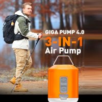 캠핑용 GIGA PUMP 무선 에어 펌프 4 0버전 5개 노즐 충전 케이불 수납파우치 캠핑 조명 4IN1