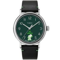 타이맥스 TIMEX STANDARD X PEANUTS TAKE CARE 가죽 스트랩 GREEN TW2V32700JR