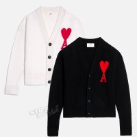 아미 빅하트 로고 가디건 AMI DE COEUR CARDIGAN BFUKC002