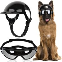 여름헬멧 오토바이 스냅백 레트로 헬멧 강아지 선글라스 안경 애완 동물 모자 라이딩 보호