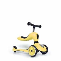 Scoot Ride Highwaykick 1 어린이용 앉거나 서기 조절 2-in-1 스쿠터 안전 패드 레몬 - 만 1