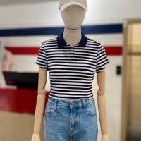 타미진스 222466 스트라이프 크롭 폴로 반팔티 TOMMY JEANS T32D3TKT04TWT1C87