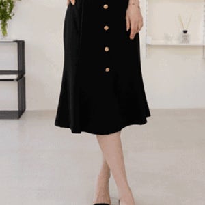 비인스피어드 머메이드 버튼 스커트