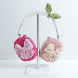 에어팟맥스 뜨개케이스 빈티지리본 (헤드밴드장식증정), 니트테라피