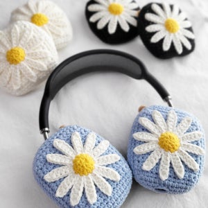 에어팟맥스 뜨개케이스 데이지플라워 (헤드밴드장식증정), 니트테라피