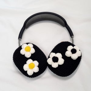에어팟맥스 뜨개케이스 퍼프플라워 (헤드밴드장식증정), 니트테라피