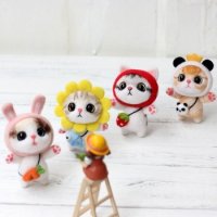 청년토이 DIY 고양이 양모 니들펠트 세트