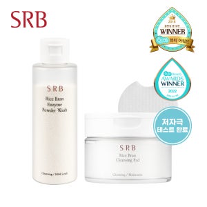 [SRB 쌀뜨물 클렌징 세트] 효소 세안제 70g + 클렌징 패드 60매