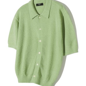 [트릴리온] 워셔블 부클 카라 반팔 니트 (LIGHT GREEN) TRSKN15GN