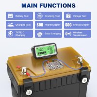 ANCEL LED 자동차 배터리 테스터 모니터 헤드업 디스플레이 방수 SOH 충전 용량 분석 도구 프로 12V BM200