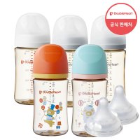 [더블하트] [더블하트] 3세대 240ml 베이직 트윈팩(젖병2개) + 젖꼭지 2개