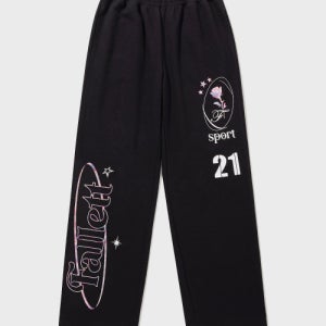 [팔렛] 스포츠 클럽 스웻 팬츠 블랙 FA2301PT07BK