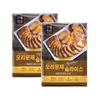 목우촌 훈제 오리 슬라이스 400g X 2팩 오리 훈제 고기 로스 구이