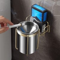 Creative Stainless Steel Fashion Wall-mounted Ashtray Household Ashtray Bathroom Ashtray Personality