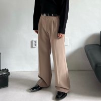 Two tuck wide slacks 남자 투턱 슬랙스 와이드 통큰 바지 척도