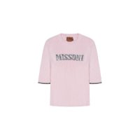 미쏘니 MISSONI KIDS 여아 로고 프린트 반팔 니트 스웨터 KIS MS9A11 501