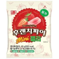 해태제과 후렌치파이 미니젤리 딸기 아이간식 과일맛 63g 1개