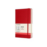 몰스킨 Moleskine 클래식 2022 데일리 플래너 하드 커버 라지 12 x 5인치 x 8 스칼렛