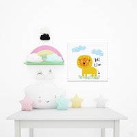 아이방 꾸미기 no1 귀여운 사자그림 패브릭 천 교육용 포스터 아기방