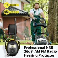 귀마개 NRR 30dB MP3 AM FM 라디오 청력 보호 이어 머프 전자식 귀 보호기 소음 감소 작업용 안전