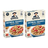 퀘이커 미국 Quaker 오트밀 스퀘어 슈가 크런치 오트 시리얼 411g 2팩