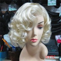 마릴린 먼로 가발 핼러윈 Marilyn Monroe cos 구미복고녀 골드 컬  0