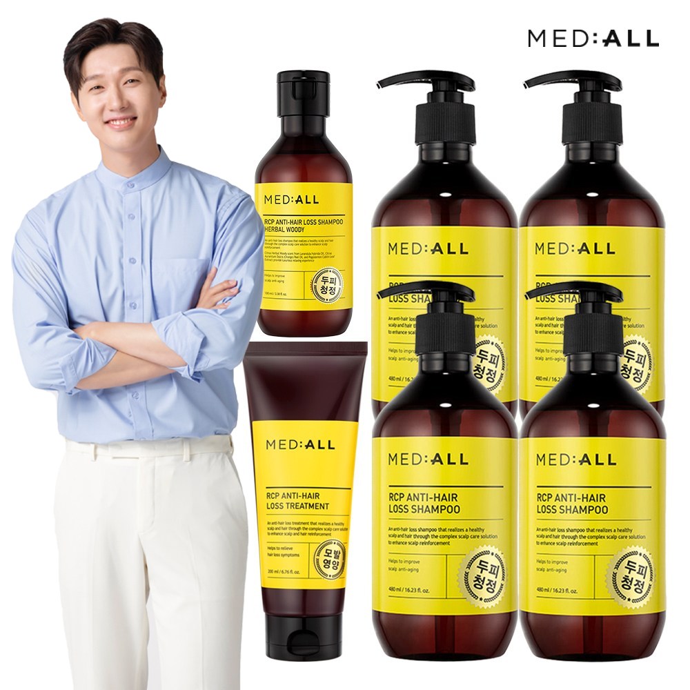 메디올 알시피 안티로스 두피청정 탈모완화 샴푸 리필 우디향 800ml X 2