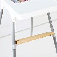 ikea antilop와 호환되는 높은 의자 발판 - 100 미끄럼 방지 조절식 액세서리 antilope 높은 의자 액세서리 아기와 호환되는 나무 발판  화이트-01  01