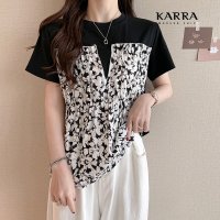 카라 KARRA 시크플라워프릴티셔츠 KB3MTS008C