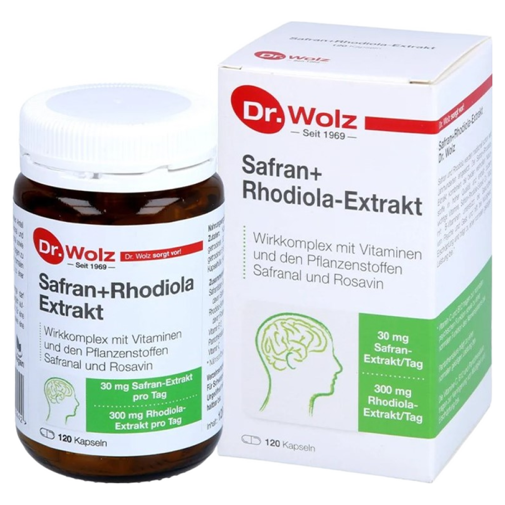 독일 Dr. Wolz 닥터볼츠 사프란 + 홍경천 추출물 뇌건강 영양제 120정 2개