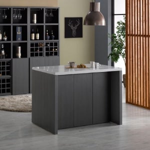 로리스 1200 ㄷ형 인조대리석 테이블 홈바 HG