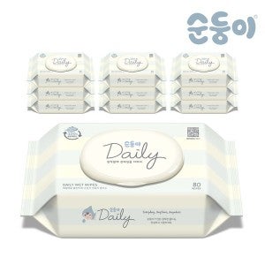 순둥이 생분해물티슈 데일리 캡형 80매 10팩DaC-01