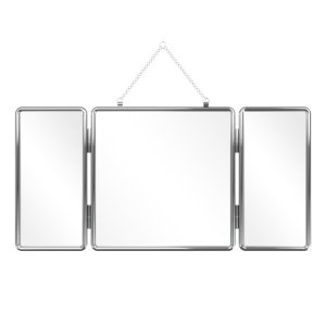 빈티지 삼면경 거울 테이블 스틸 장식 벽 스테인레스 욕실  1. 세 개의 거울