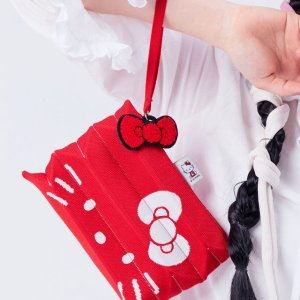 [조셉앤스테이시] Lucky Pleats Knit Clutch S Hello Kitty Barbados Red 0JSO5PC41002F