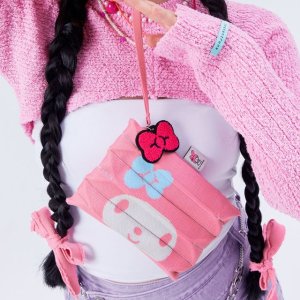 [조셉앤스테이시] Lucky Pleats Knit Clutch S My Melody Blossom Pink 0JSO5PC41202F
