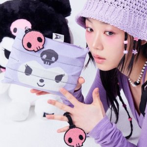 [조셉앤스테이시] Lucky Pleats Knit Clutch S Kuromi Lavender 0JSO5PC41102F