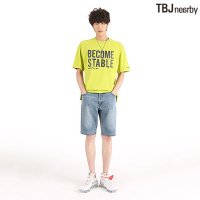 TBJ 유니 5부 L톤 슬림 데님 쇼츠 T192DP160P