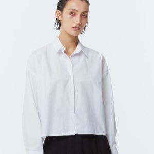 [킴도] BACK SLIT CROPPED SHIRT WHITE KD23SS04