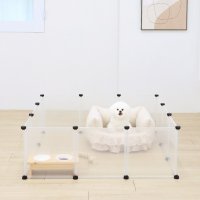 펫초이스 강아지 투명 가림막 울타리 12p + 블랙 커넥터 24p 세트  35 x 35 cm