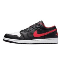 남성용 Air Jordan 1 Low 화이트-화이트 파이어 레드-화이트 553558 136