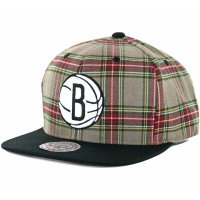 미첼앤네스 미첼엔네스 Brooklyn Nets NBA Plaid Brim Logo 체크 스냅백