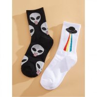 2pairs 남성 그래픽 중목 양말 Sunnysox Store J 167419